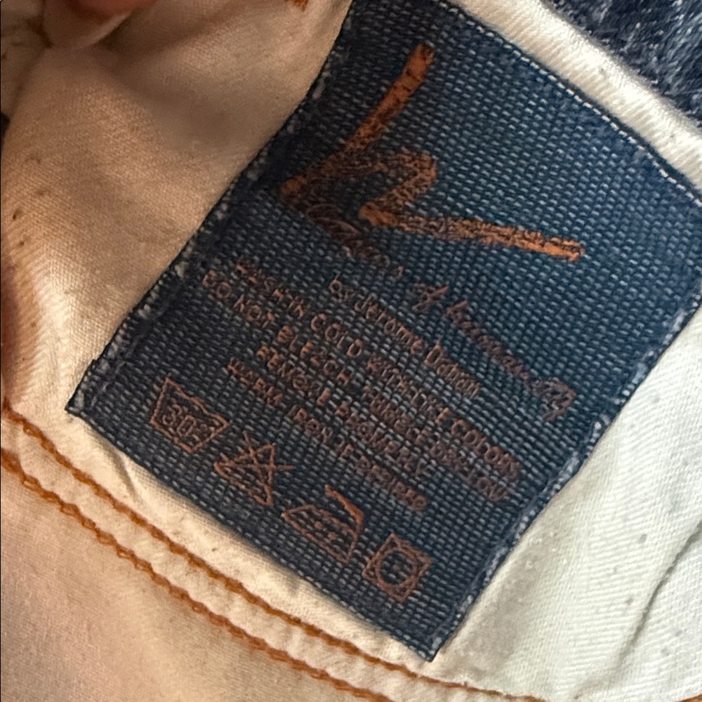 7 For All Mankind Blue Denim Mini Skirt with Graphic Pockets - Picture 5 of 5